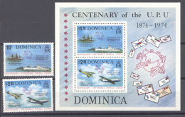 Dominique :  Yv  409-10  +  Bloc 28  **  UPU - Dominica (...-1978)