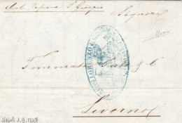 Napoli Toscana 1847 Shipmail 'Lorenzo Vapori Sardi' 'per S. Giorgio' Compagnia Rubattino To Livorno; Ex Provera (ae19) - Naples