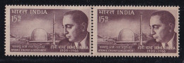 INDIA-1966-ATOMIC RESEARCH- Dr HOMI BHABHA-PAIR-ERROR-FRAME SHIFTING-MNH-IE-51 - Variedades Y Curiosidades