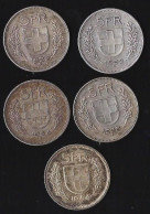 SUISSE - 5 Pièces De 5 Francs ARGENT - 1932/1954 - (voir Les Dates) - TTB - Svizzera