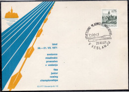 Yugoslavia 1971 - Slovenia - Bled - Rowing Championship  - Postmark - Cover - Covers & Documents