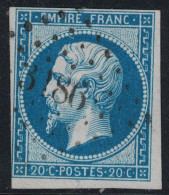 EMPIRE - No 14 - OBLITERATION PC3186 - HAUT-RHIN - STE MARIE AUX MINES - COTE 12€ - 1853-1860 Napoléon III