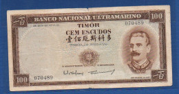 TIMOR - P.24a4 – 100 Escudos  1959 Circulated, S/n 070489 - Timor
