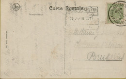 F056   SPOORWEGSTEMPEL GEBRUIKT ALS STATIONSNAAMSTEMPEL     RHODE ST GENESSE  1912 - Documentos & Fragmentos