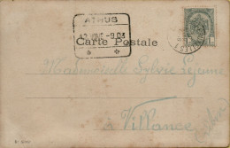 F066   SPOORWEGSTEMPEL GEBRUIKT ALS STATIONSNAAMSTEMPEL    ATHUS 1903 - Documentos & Fragmentos