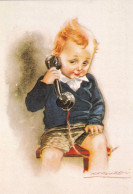 Centenaire Mauzan, 1983, Carte Postale 'L'Enfant Au Téléphone', Edition Limitée 1000 Exemp N° 233 - Mauzan, L.A.