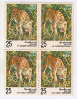 Block Of 4, Jim Corbett Cent., India 1976, Writer, Famous People ( Tiger), Animal, MH - Blocs-feuillets