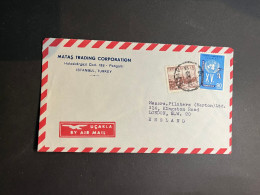 (2 R 34) Letter Posted From Turkey (Istanbul) To England (London) 1960's ? - Lettres & Documents