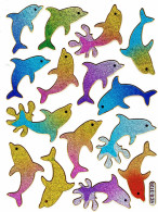 Delfine Fische Fisch Aufkleber Metallic Look / Fish Tank Sticker 13x10 Cm ST194 - Scrapbooking