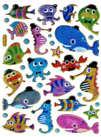 Fische Fisch Aufkleber Metallic Look / Fish Tank Sticker 13x10 Cm ST066 - Scrapbooking