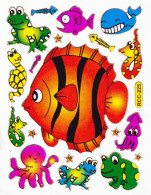 Fische Fisch Aufkleber Metallic Look / Fish Tank Sticker 13x10 Cm ST120 - Scrapbooking