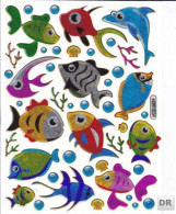 Fische Fisch Aufkleber Metallic Look / Fish Tank Sticker 13x10 Cm ST161 - Scrapbooking