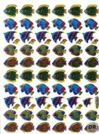 Fische Fisch Aufkleber Metallic Look / Fish Tank Sticker 13x10 Cm ST174 - Scrapbooking