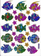 Fische Fisch Aufkleber Metallic Look / Fish Tank Sticker 13x10 Cm ST235 - Scrapbooking