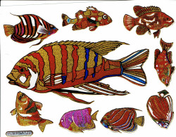 Fische Fisch Aufkleber Metallic Look / Fish Tank Sticker 13x10 Cm ST293 - Scrapbooking