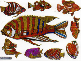 Fische Fisch Aufkleber Metallic Look / Fish Tank Sticker 13x10 Cm ST355 - Scrapbooking