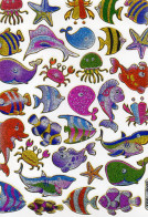 Fische Fisch Aufkleber Metallic Look / Fish Tank Sticker 13x10 Cm ST387 - Scrapbooking