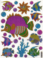 Fische Fisch Aufkleber Metallic Look / Fish Tank Sticker 13x10 Cm ST452 - Scrapbooking