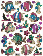 Fische Fisch Aufkleber Metallic Look / Fish Tank Sticker 13x10 Cm ST508 - Scrapbooking