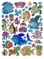 Fische Fisch Aufkleber Metallic Look / Fish Tank Sticker 13x10 Cm ST511 - Scrapbooking