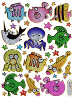 Fische Fisch Aufkleber Metallic Look / Fish Tank Sticker 13x10 Cm ST519 - Scrapbooking