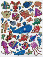 Fische Fisch Aufkleber Metallic Look / Fish Tank Sticker 13x10 Cm ST558 - Scrapbooking