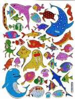 Hai Wal Delfin Fische Fisch Aufkleber Metallic Look / Fish Tank Sticker 13x10 Cm ST555 - Scrapbooking