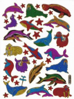 Wal Delfin Fische Fisch Aufkleber Metallic Look / Fish Tank Sticker 13x10 Cm ST315 - Scrapbooking