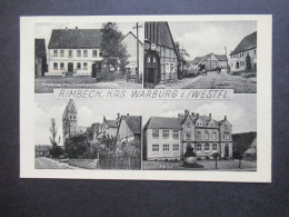 Mehrbild AK BRD 1954 Rimbeck Kreis Warburg In Westf. Mit Gasthaus Jos. Laudage, Schule Stempel Scherfede - Warburg