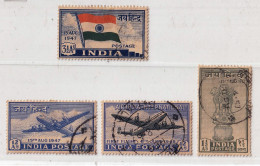 INDIA-1947- FIRST SET OF 4 STAMPS WITH ONE OF 1948 ISSUE-FU IE-57 - Gebraucht