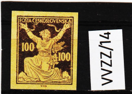 VVZZ/14 TSCHECHOSLOWAKEI 1920 Michl 177 PROBEDRUCK Auf Gelblichen Papier Geschnitten Ohne Gummi SIEHE ABBILDUNG - Unused Stamps