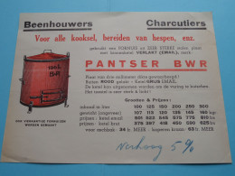 BEENHOUWERS -- CHARCUTIERS "" PANTSER BWR "" ( Depliant / Folder / Prijslijst ) ! - Publicidad