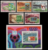 Obervolta 1977 - Mi-Nr. 700-704 & Block 48 ** - MNH - Fußball / Soccer - Upper Volta (1958-1984)