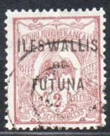 WALLIS AND FUTUNA ISLANDS 1920 1928 KAGU BIRD NEW CALEDONIA OVERPRINTED 2c USED USATO OBLITERE' - Usados