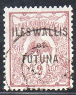 WALLIS AND FUTUNA ISLANDS 1920 1928 KAGU BIRD NEW CALEDONIA OVERPRINTED 2c USED USATO OBLITERE' - Used Stamps