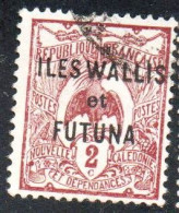 WALLIS AND FUTUNA ISLANDS 1920 1928 KAGU BIRD NEW CALEDONIA OVERPRINTED 2c USED USATO OBLITERE' - Used Stamps