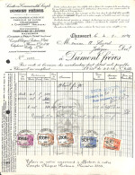 Chassart - Dumont Frères Distillerie Malterie - Alcool Fin Fûts 1946 + Timbres Valeur 38.400 Feb - 1900 – 1949