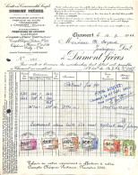 Chassart - Dumont Frères Distillerie Malterie - Alcool Fin Fûts 1946 + Timbres Valeur 38.880 Feb - 1900 – 1949