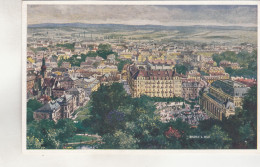 C9389) BADEN Bei WIEN - Aquarell Kunst - H. Nachbargauer - TOTALANSICHT - Kurhaus U. Hotel HERZOGHOF - - Baden Bei Wien