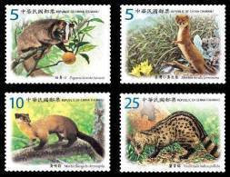 Taiwan 2012 Protected Mammal Species Stamps Civet Cat Weasel Sable Zibet Fruit Fauna Endangered - Nuevos