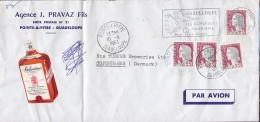 Guadeloupe AGENCE J. PRAVAZ Fils., Ballantines Whisky Vignette POINTE A PITRE 1963 Cover Lettre TUBORG Brewery Denmark - 1960 Marianne Of Decaris