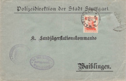 WÜRTTEMBERG - DIENSTPOST 7 1/2 PF POLIZEIDIREKTION STADT STUTTGART / GR311 - Storia Postale