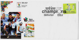 INDIA 2007 INDIA T20 CHAMPIONS, ICC WORLD TWENTY 20 CRICKET, M.S. DHONI, CRICKET...SPECIAL COVER, AHMEDABAD CANCELLATION - Cricket