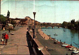 47532) CARTOLINA DI TORINO-MURAZZI SUL PO-MONUMENTO A GARIBALDI-NUOVA - Fiume Po