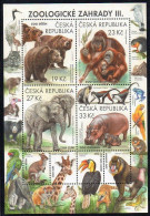 Tschechische Republik 2018 MiNr. 990/ 993 (Block 72) **/ Mnh ;  Tiere  Zoo III. - Blokken & Velletjes