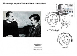 France Fdc 2017 Hommage Au Père Victor Dillard Signé Par Le Graveur - 2010-2019