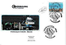 France Fdc 2017 Cherbourg En Cotentin Signé Par Le Graveur - 2010-2019