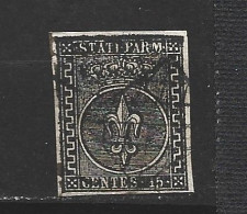 ITALIE - Parme  1852  (o)  Michel N° 3 - Sur Papier Rose - Parma