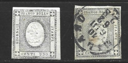 ITALIE - Sardaigne  1861 - Michel N°16 (*) Sans Gomme - Without Gum     +     N°17 (o) - Parme