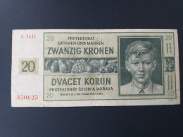 20 KORUN 1944 BOHEME ET MORAVIE - Czechoslovakia